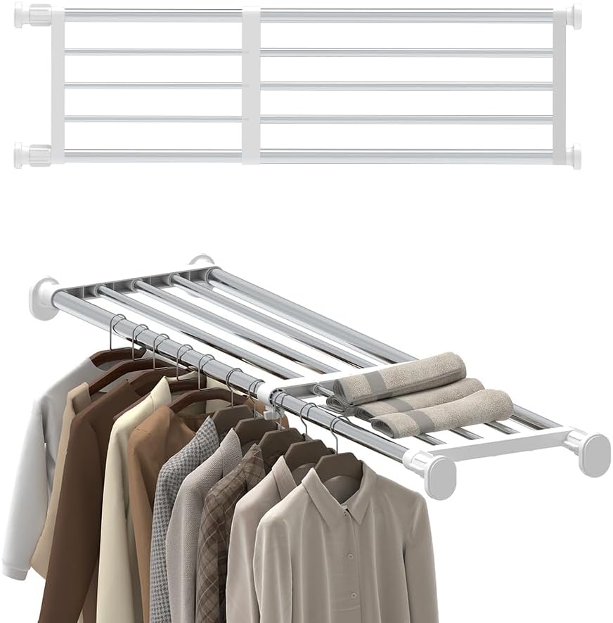 Adjustable Closet Rod And Shelf Organizer