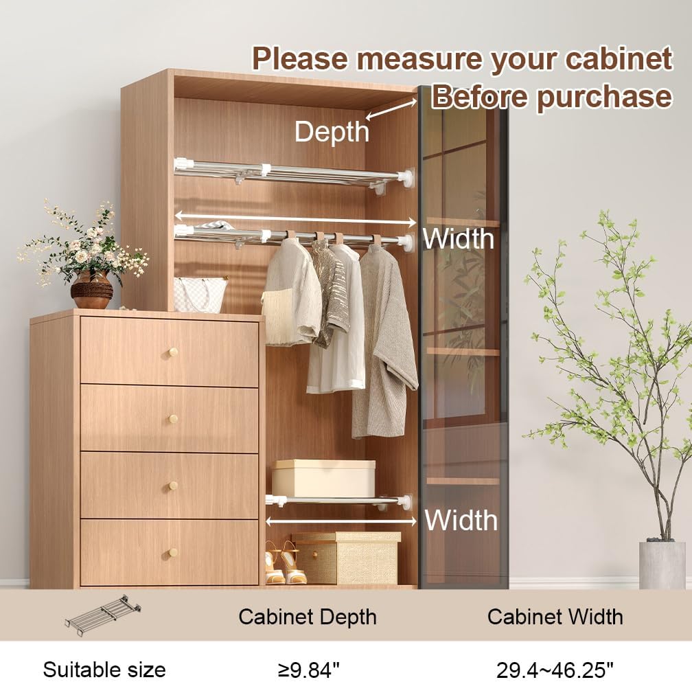 Adjustable Closet Rod And Shelf Organizer