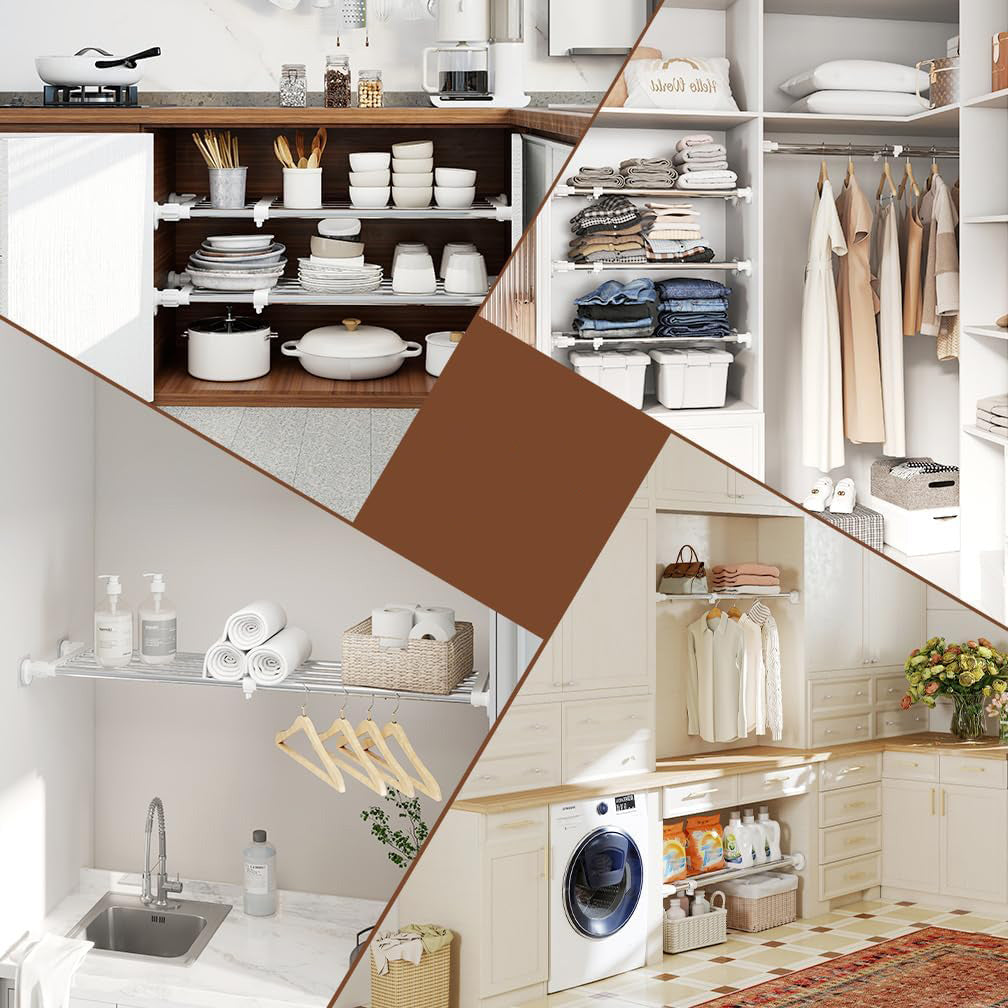 Adjustable Closet Rod And Shelf Organizer