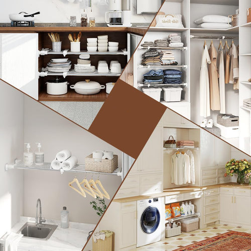 Adjustable Closet Rod And Shelf Organizer