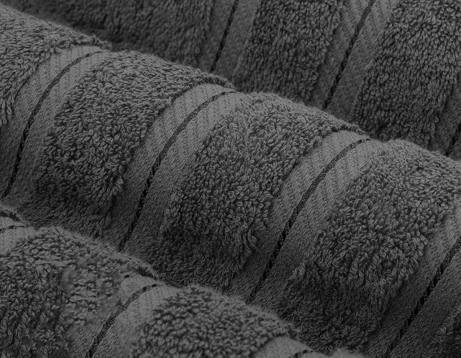 Luxury Cotton Bath Towel Set Dark Gray