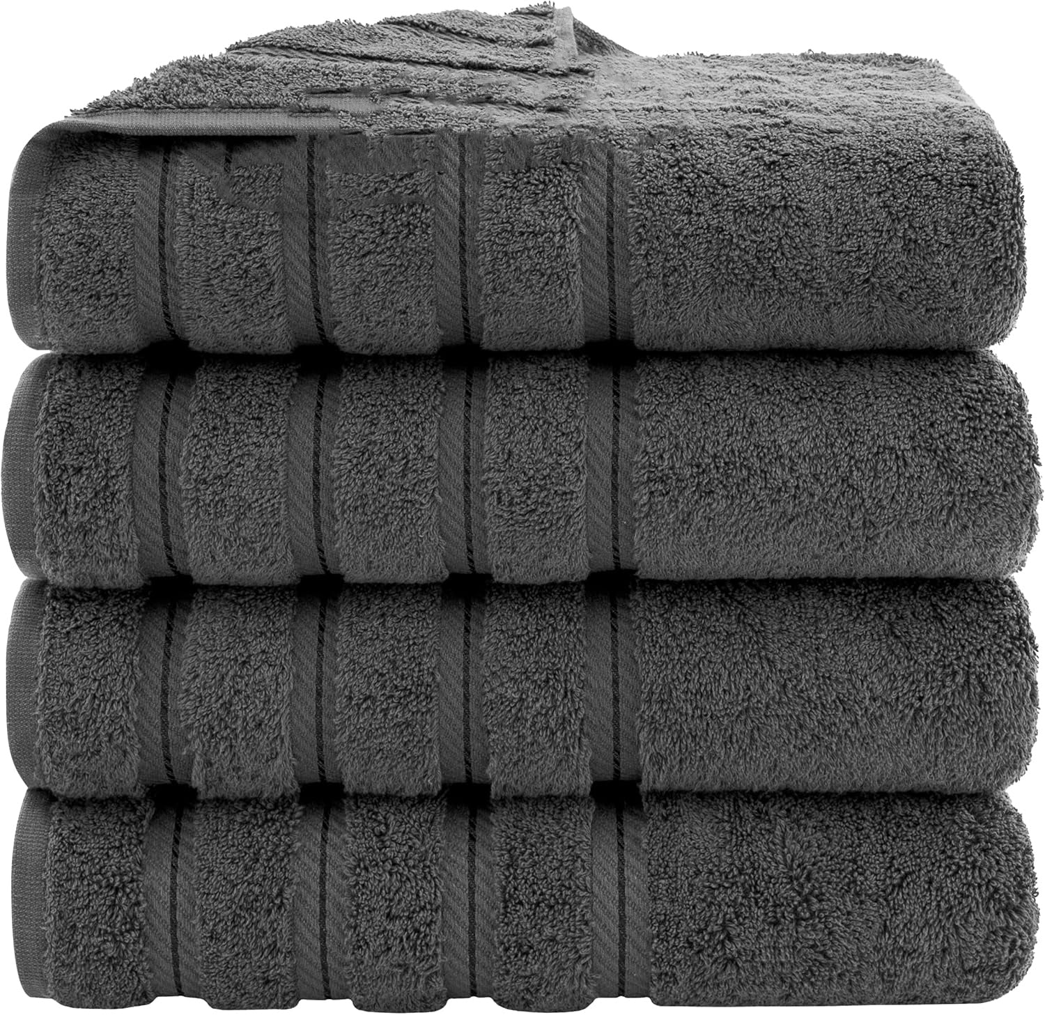 Luxury Cotton Bath Towel Set Dark Gray